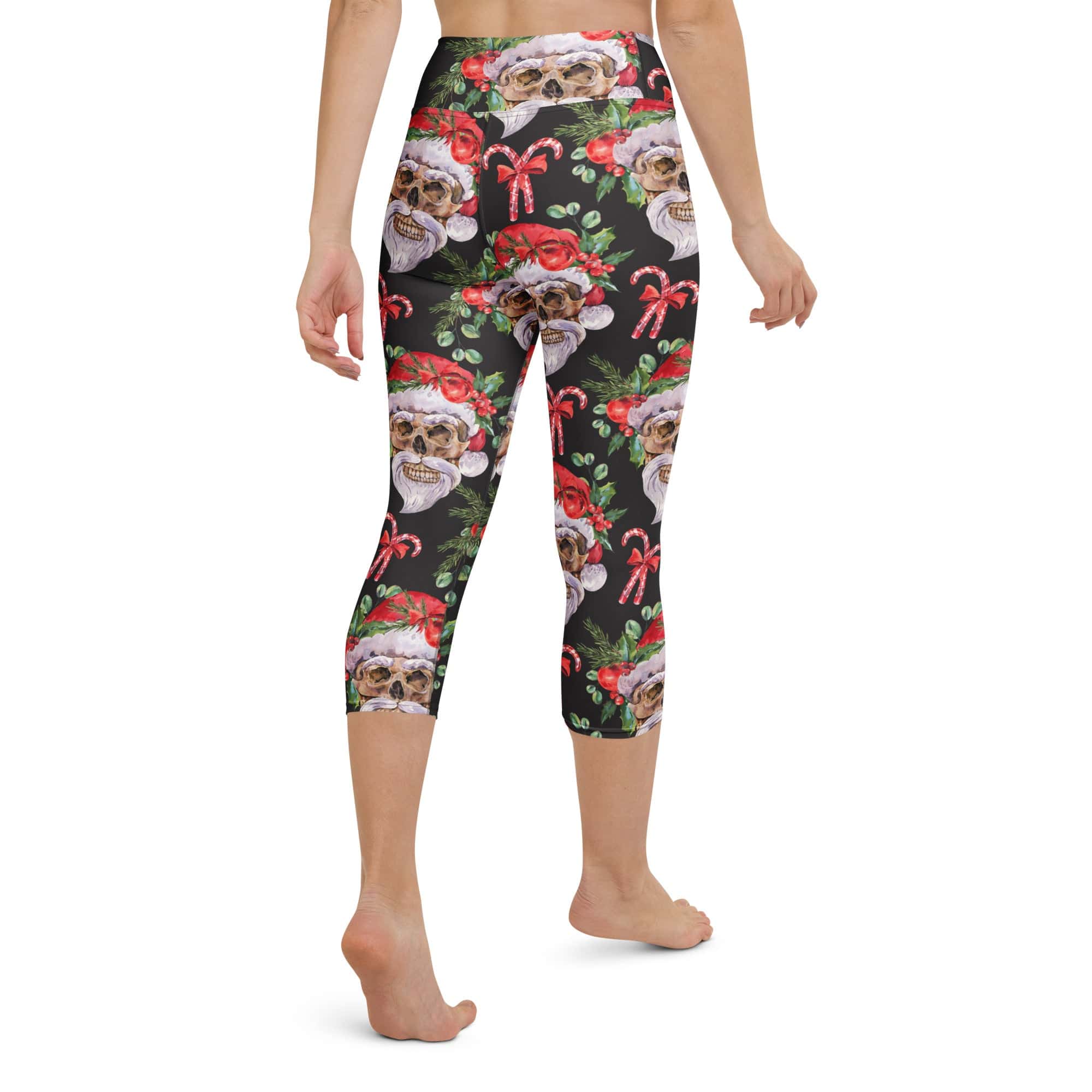 Santa Skull Christmas Yoga Capris