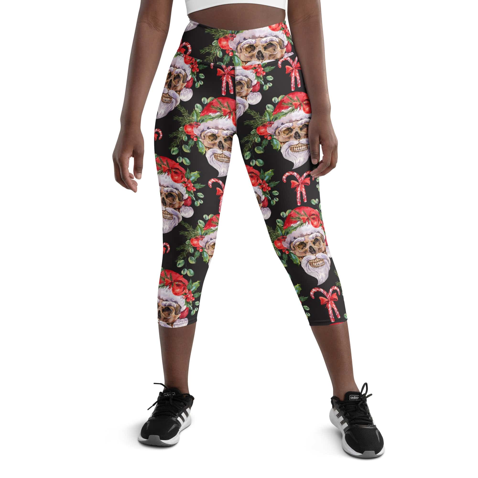 Santa Skull Christmas Yoga Capris