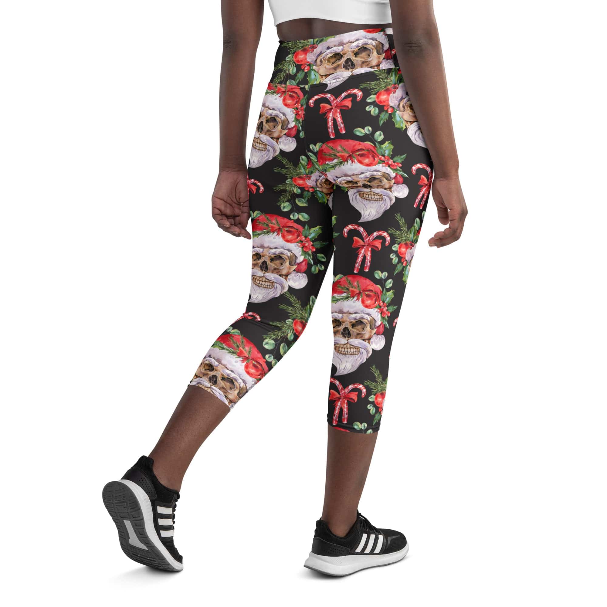 Santa Skull Christmas Yoga Capris