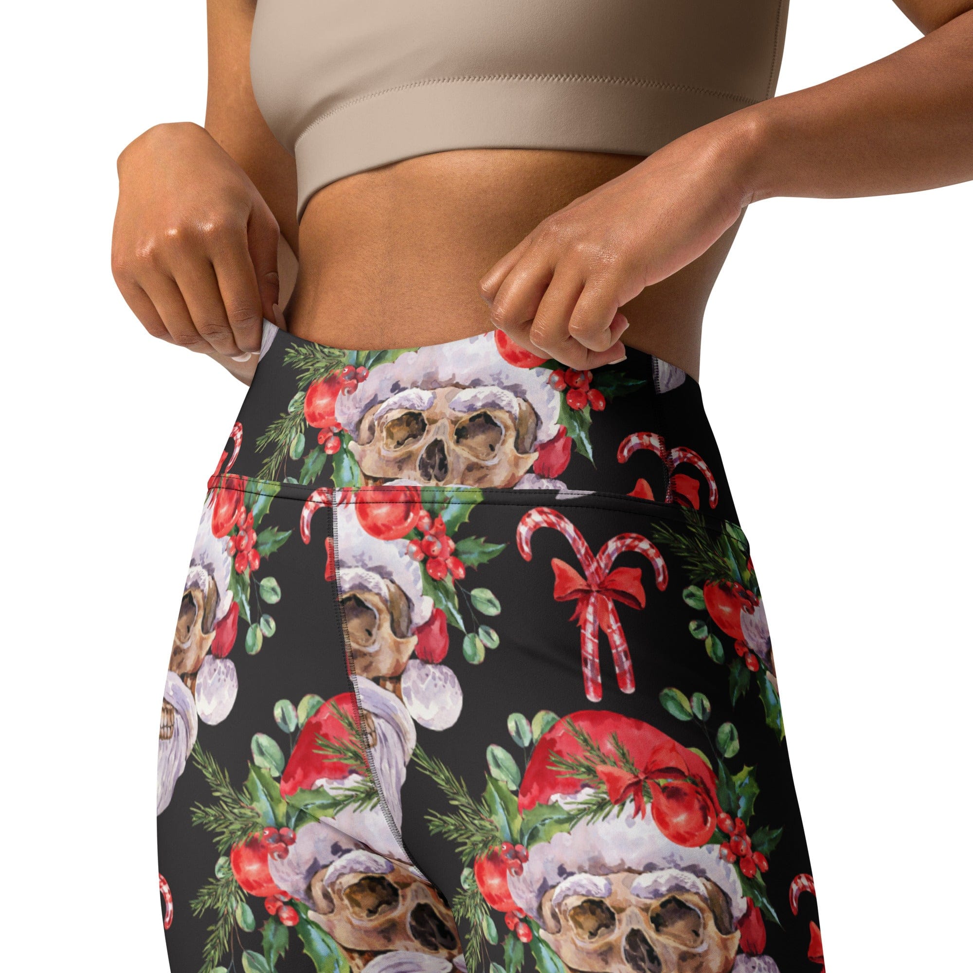 Santa Skull Christmas Yoga Leggings
