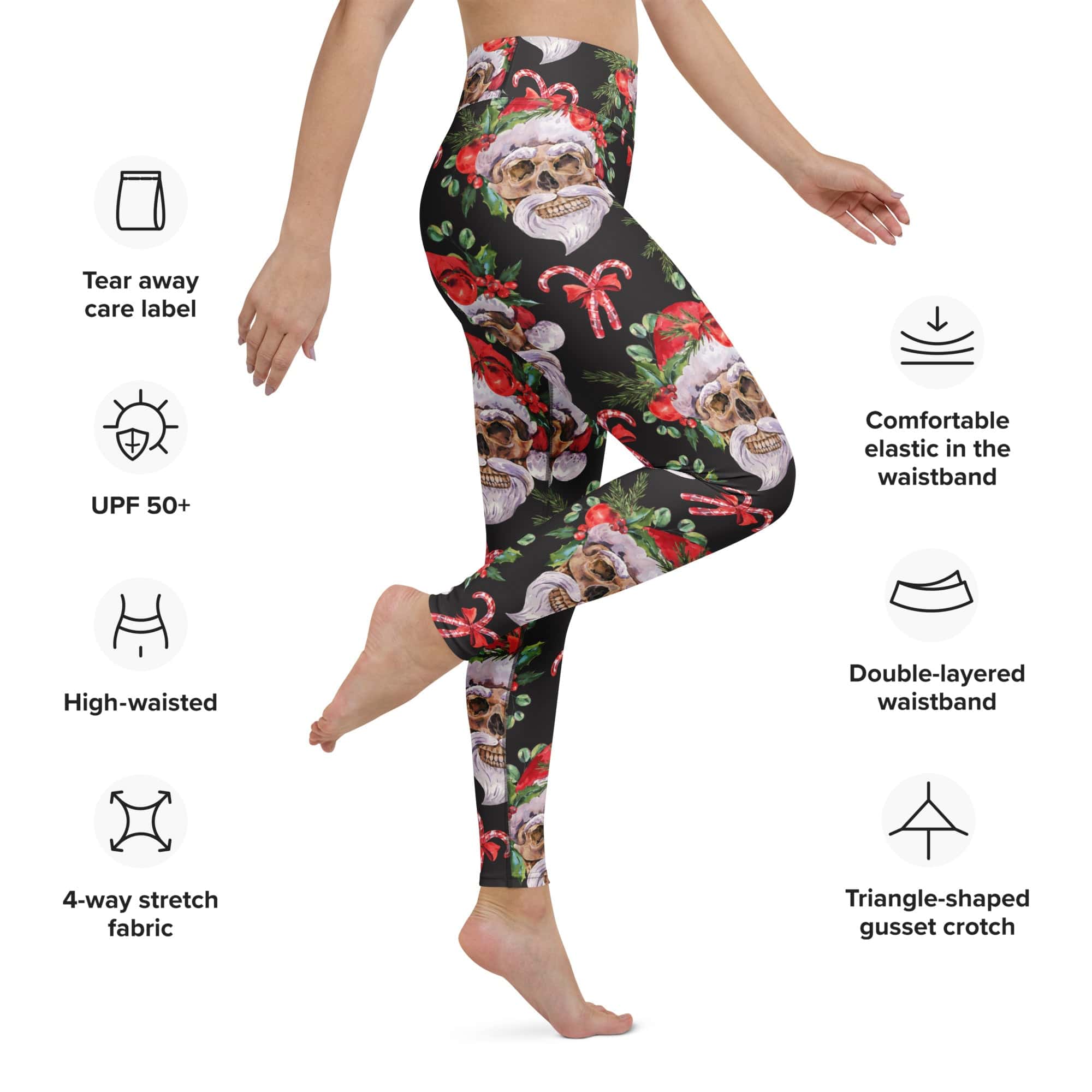 Santa Skull Christmas Yoga Leggings