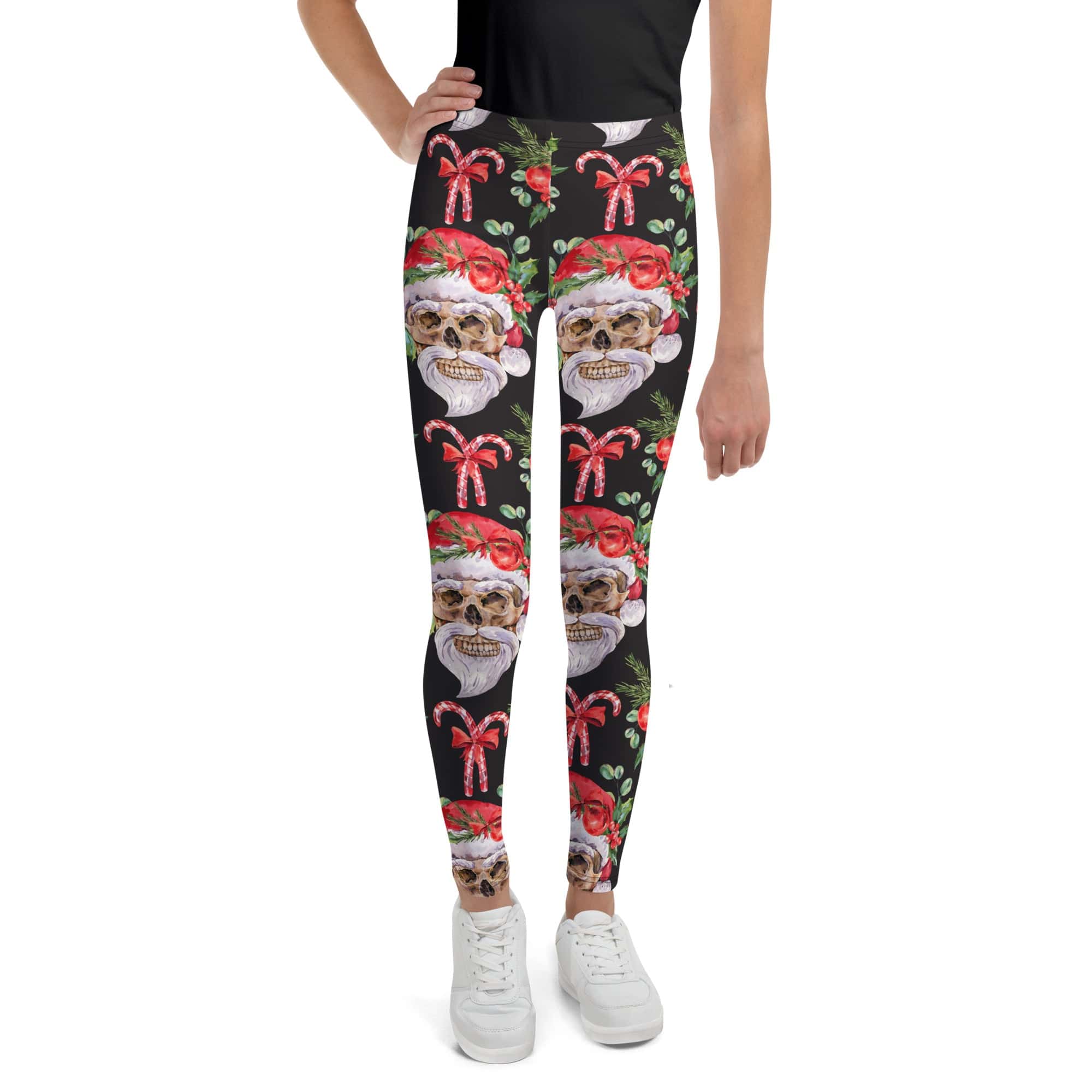 Santa Skull Christmas Youth Leggings