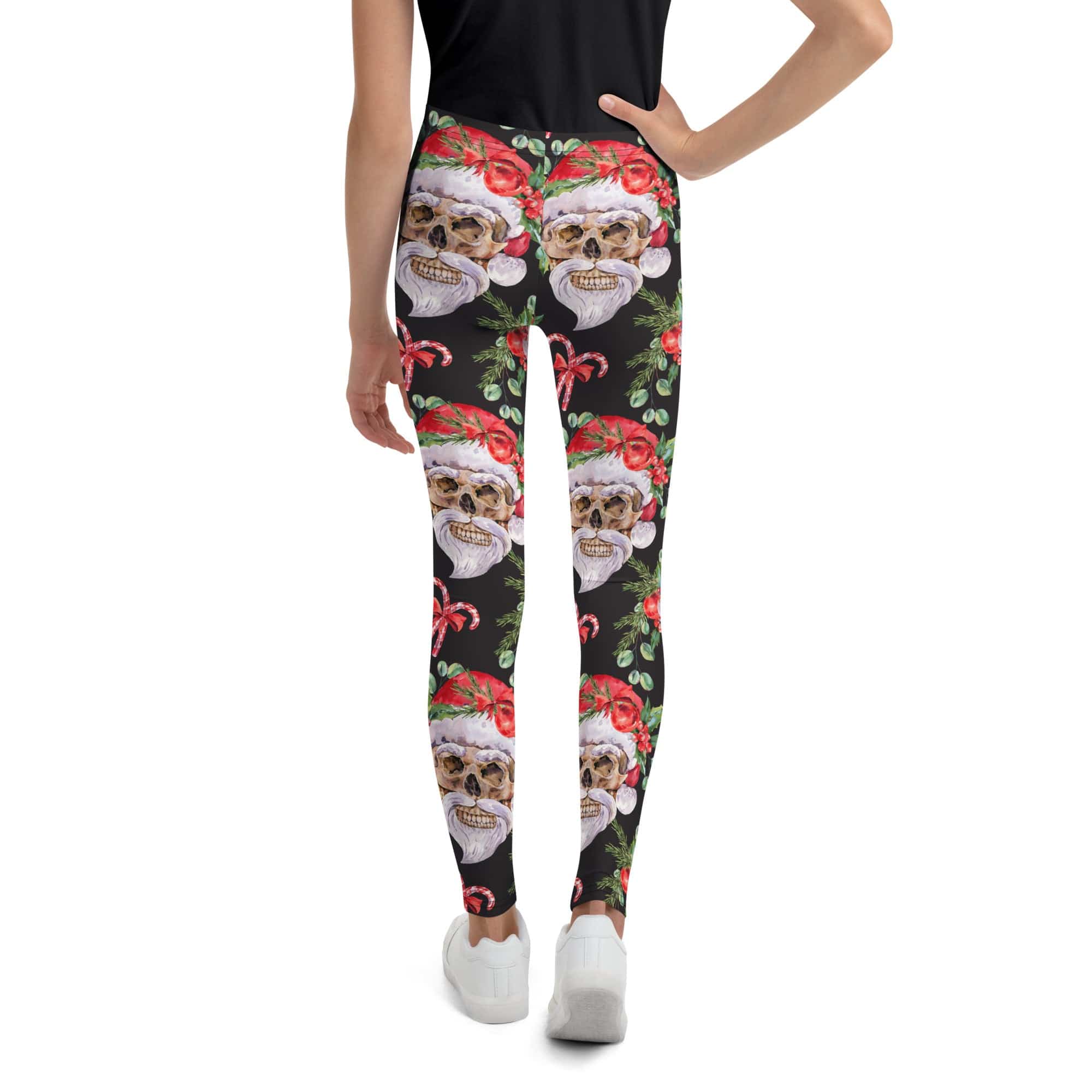 Santa Skull Christmas Youth Leggings