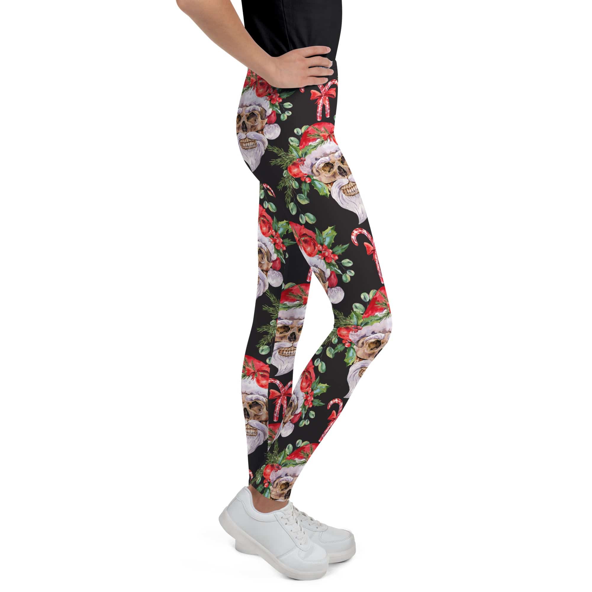 Santa Skull Christmas Youth Leggings