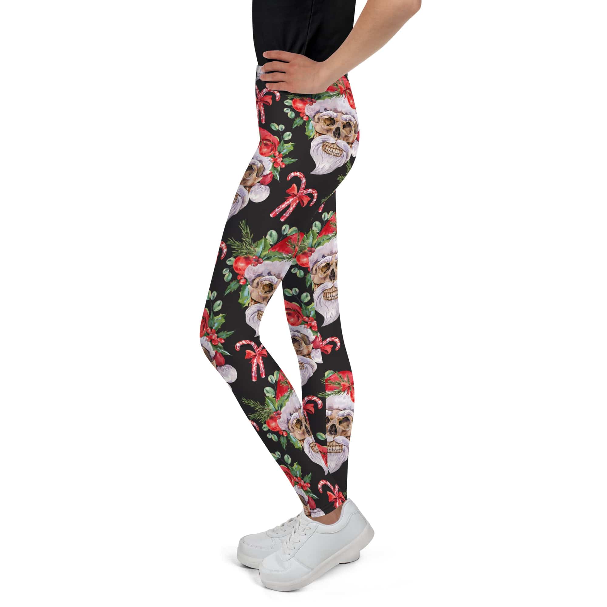 Santa Skull Christmas Youth Leggings