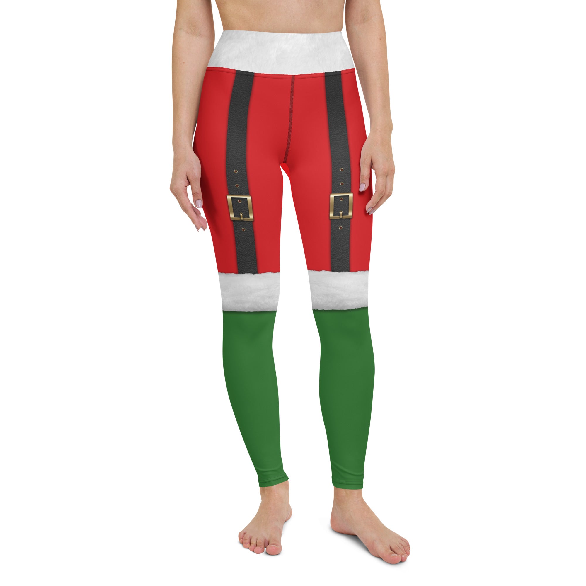 Santa Suspenders Yoga Leggings