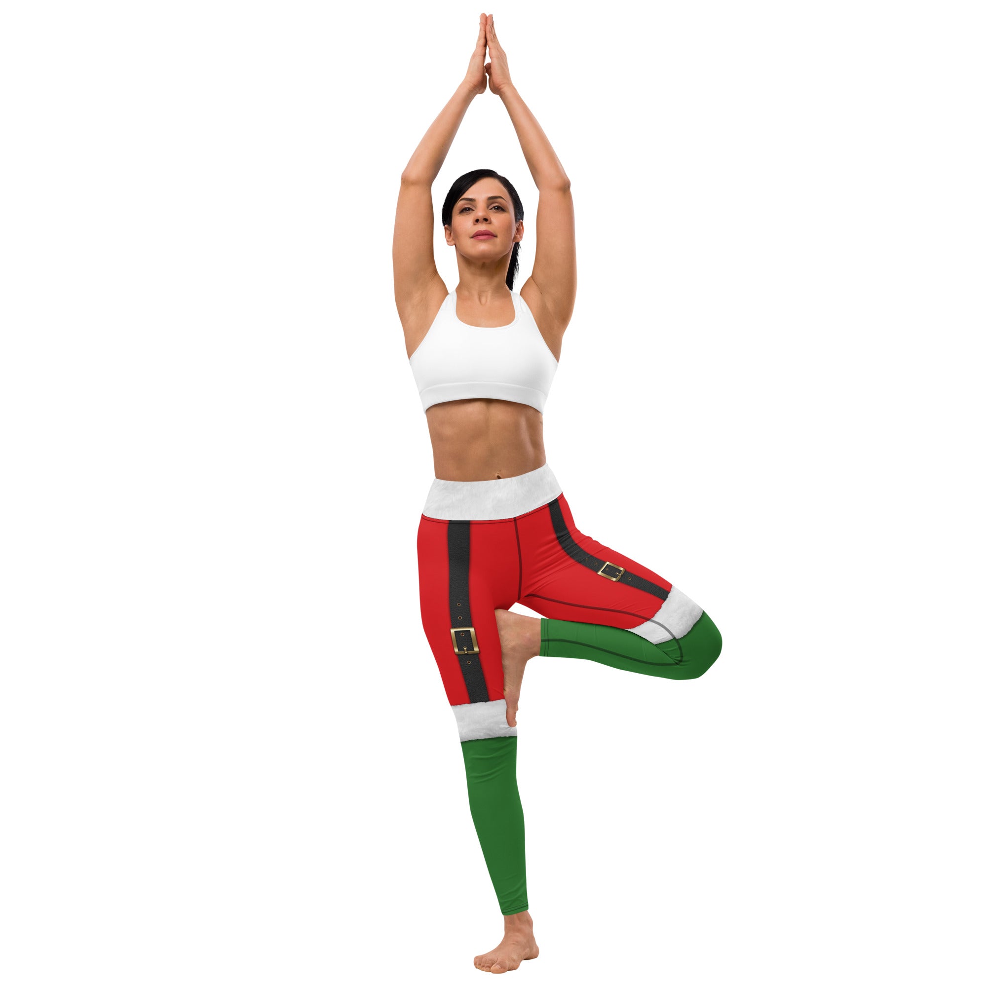 Santa Suspenders Yoga Leggings