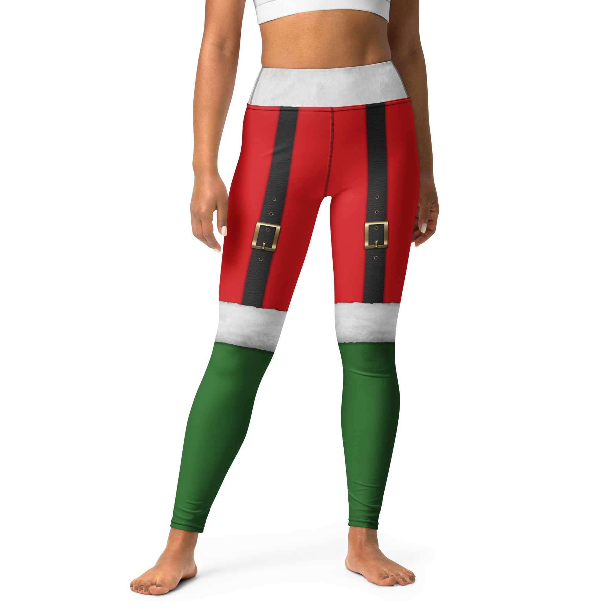 Santa Suspenders Yoga Leggings