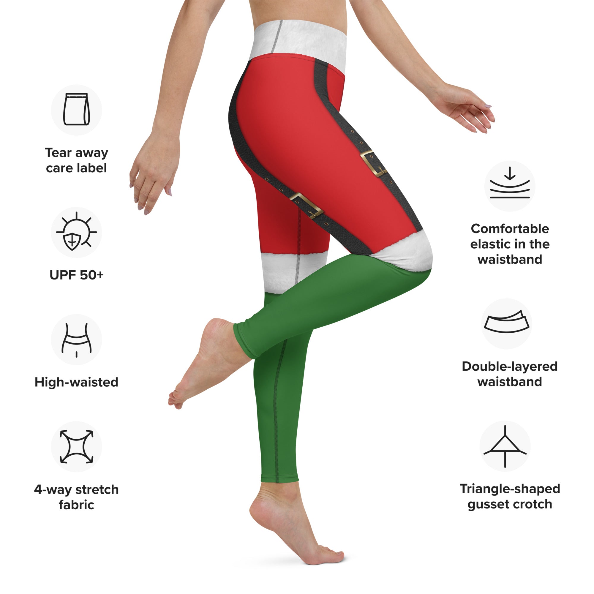 Santa Suspenders Yoga Leggings