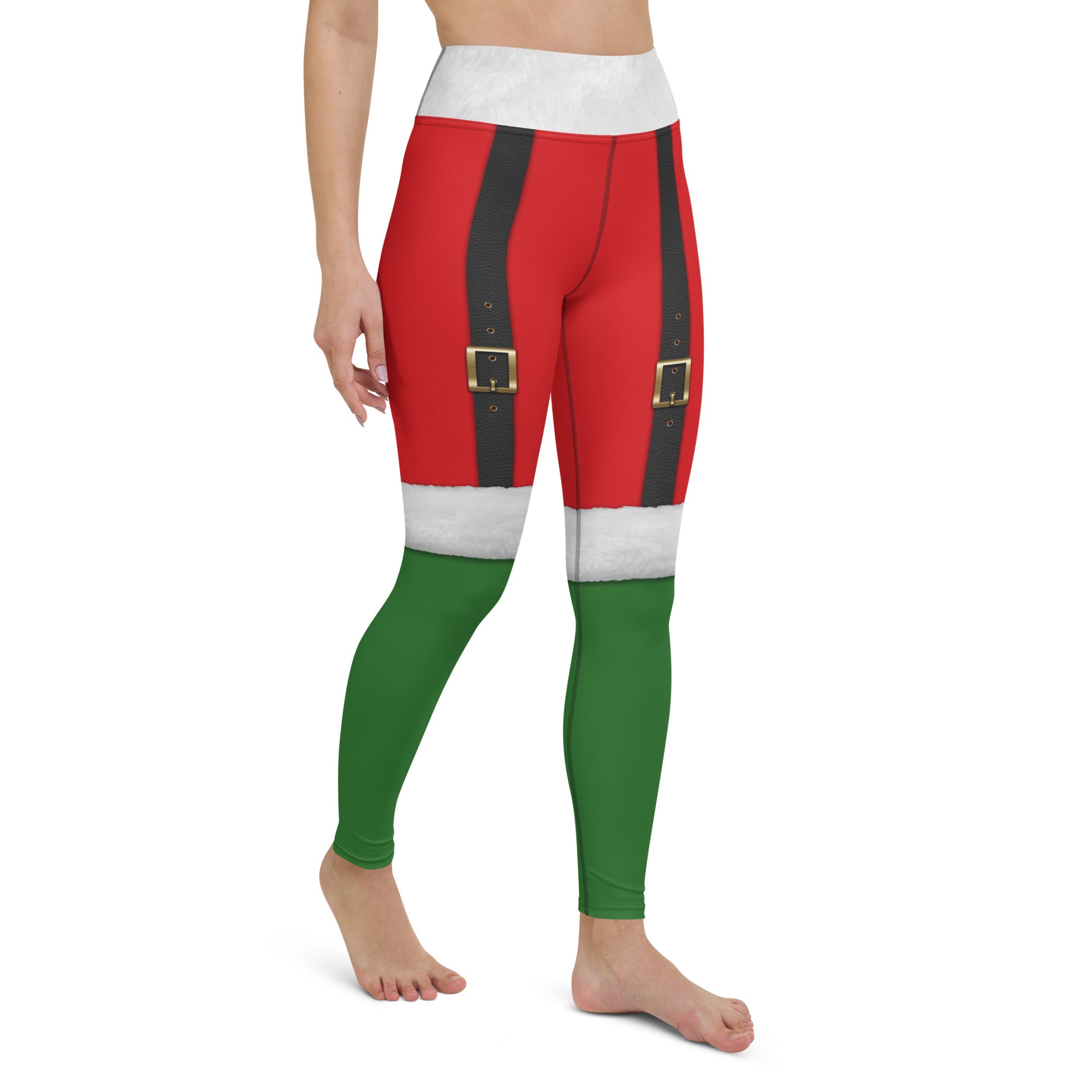 Santa Suspenders Yoga Leggings