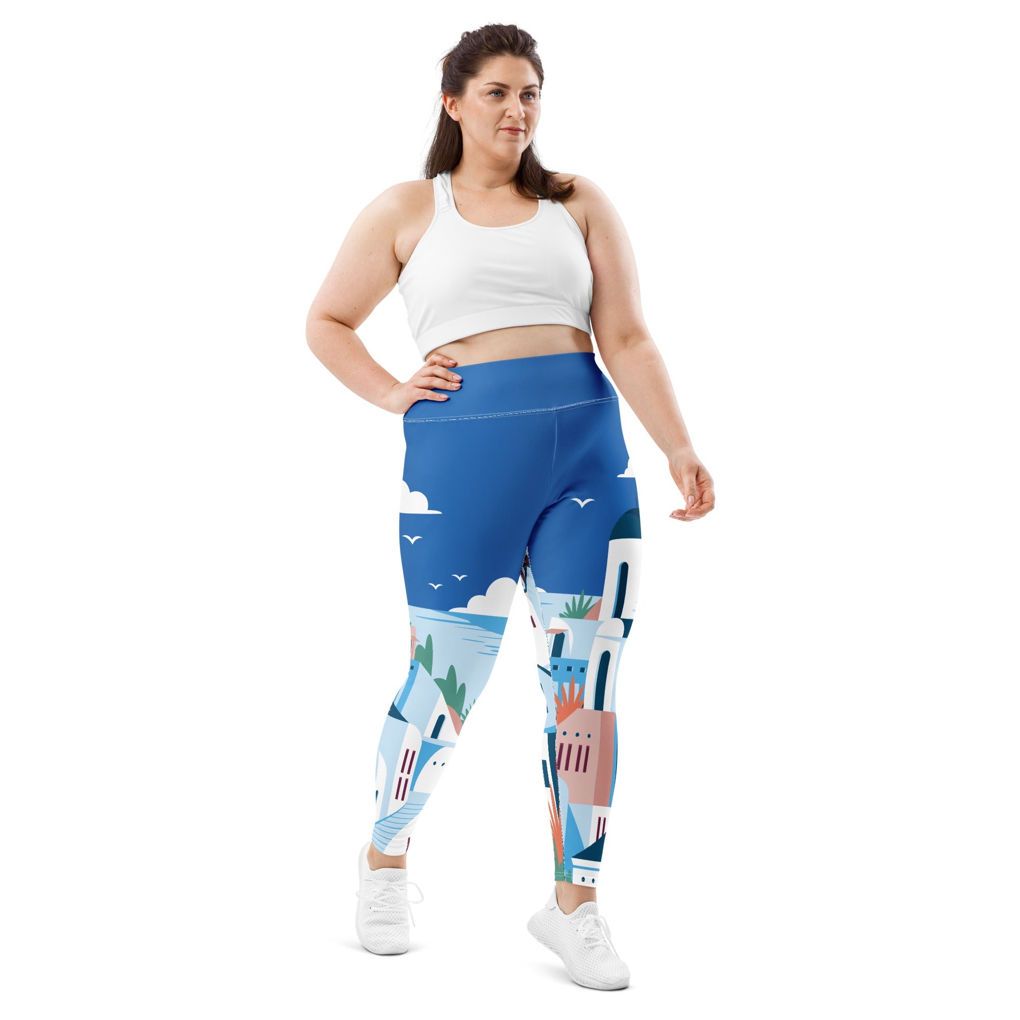 Santorini Print Plus Size Leggings