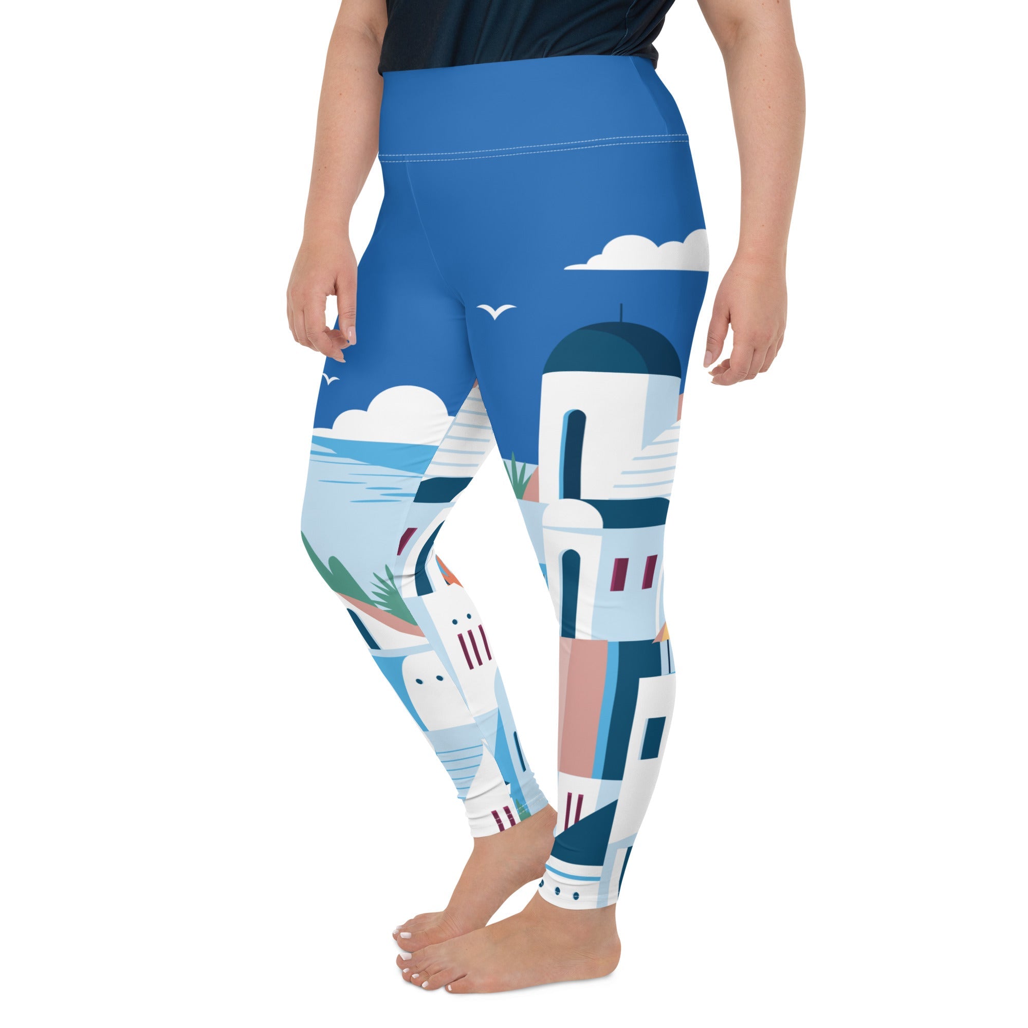 Santorini Print Plus Size Leggings