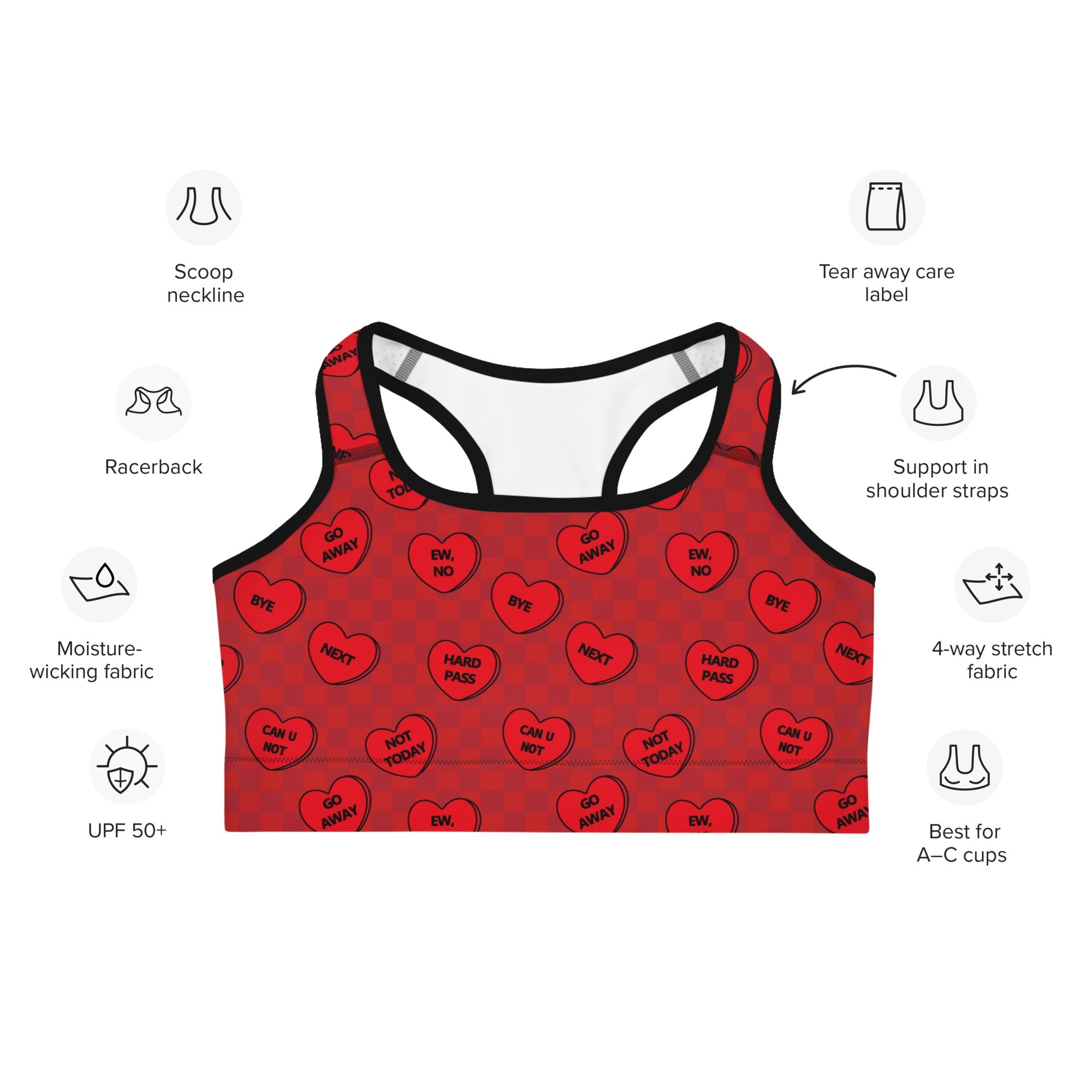 Sassy Hearts Sports Bra