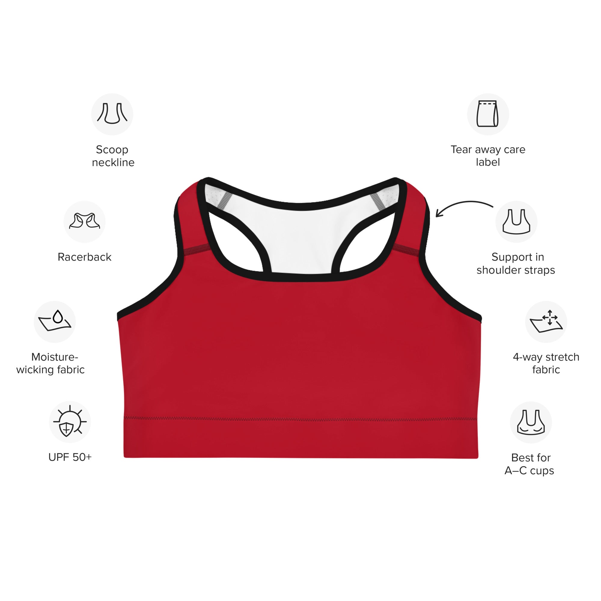 Scarlet Red Sports Bra