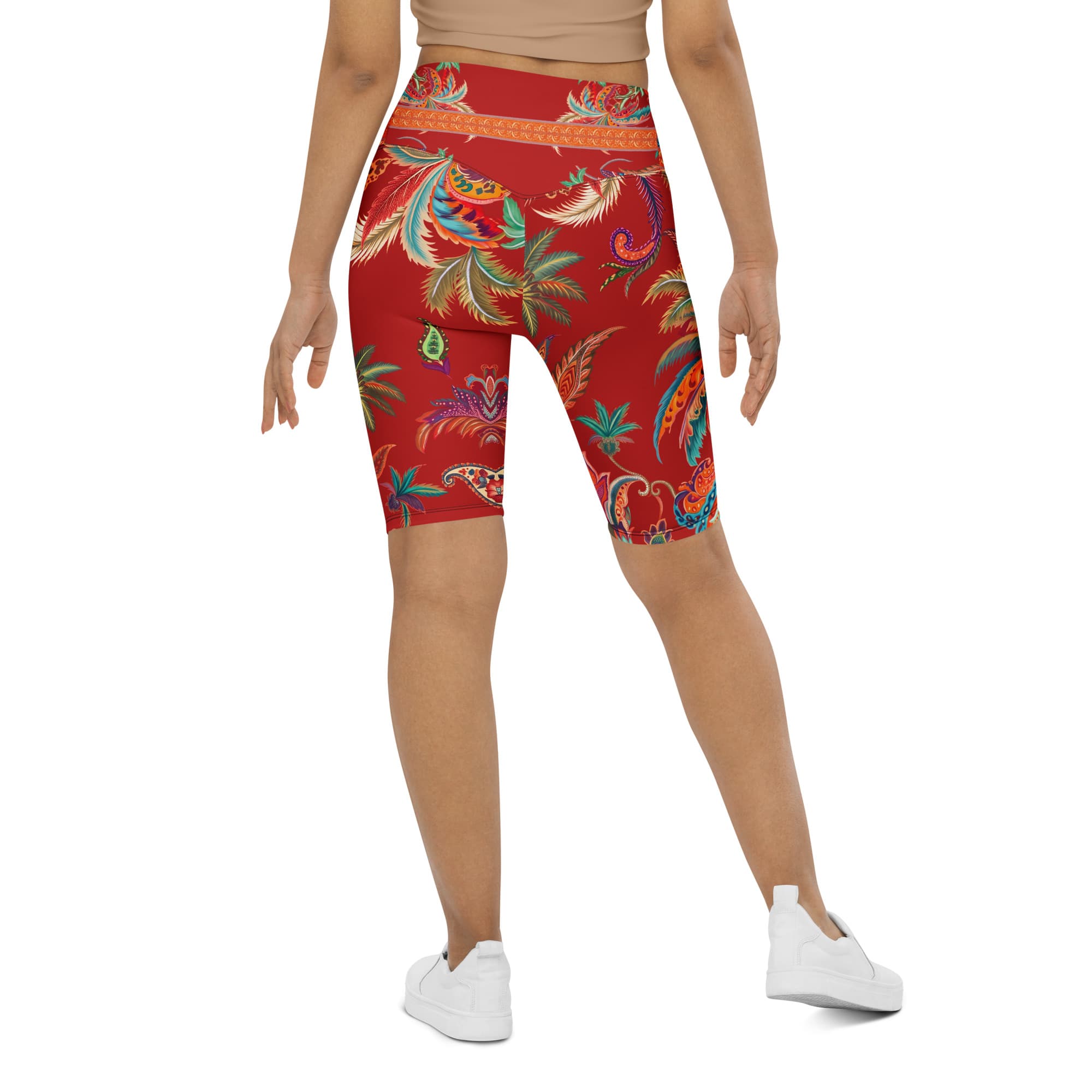Scarlet Tropics Biker Shorts