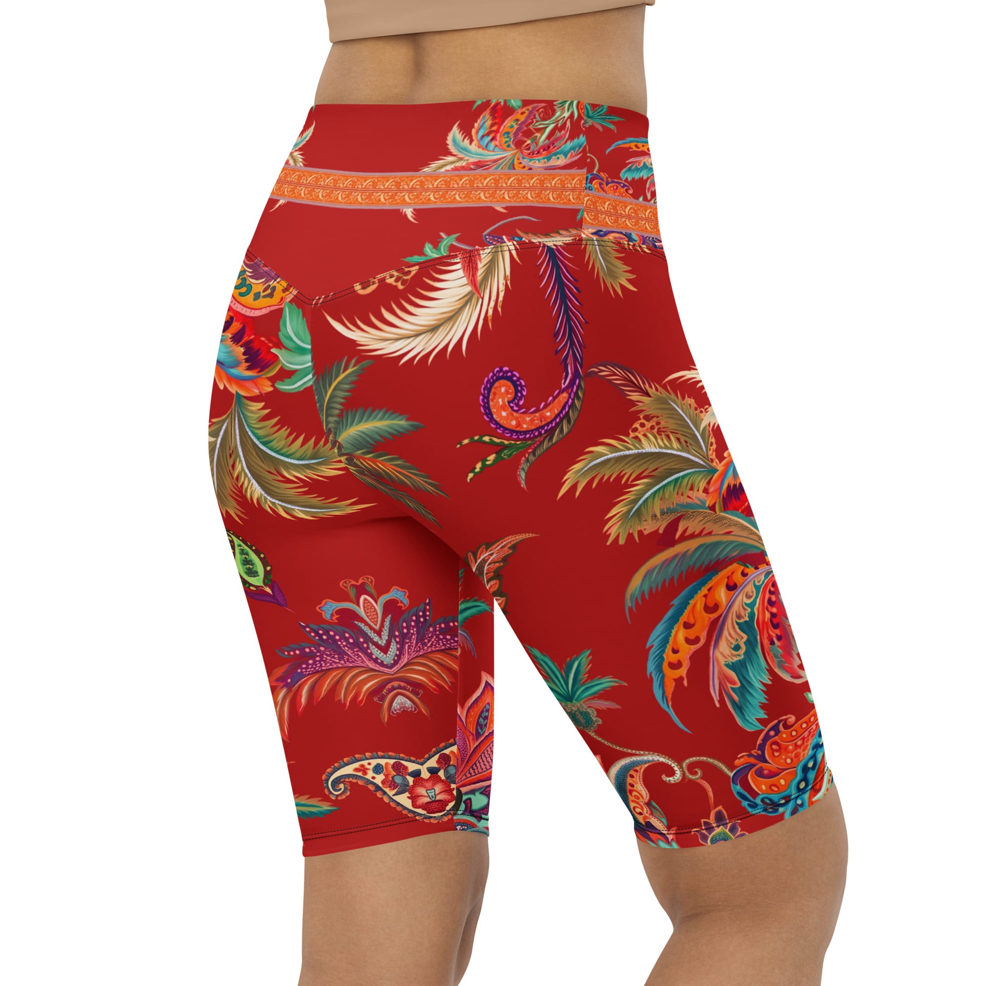 Scarlet Tropics Biker Shorts
