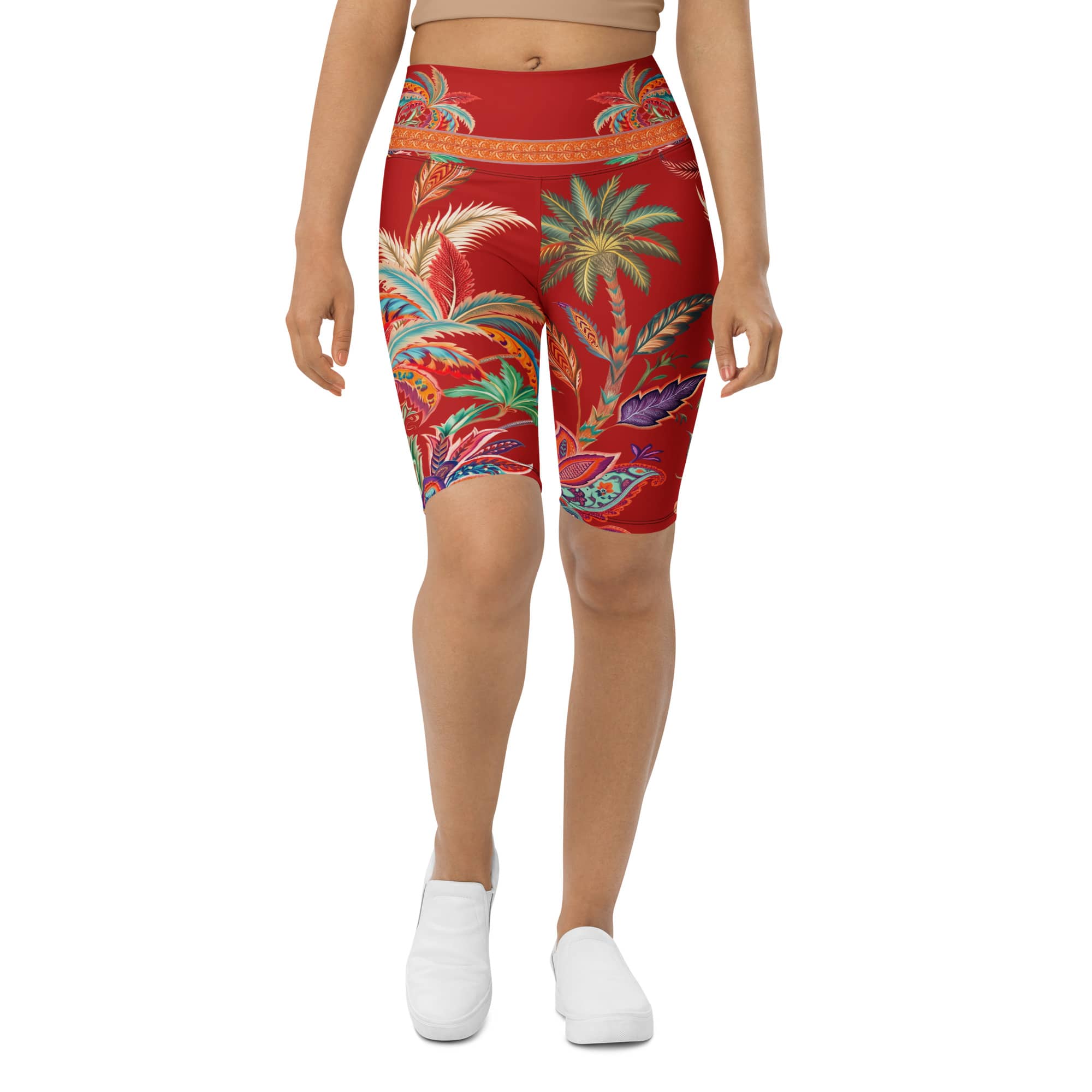 Scarlet Tropics Biker Shorts