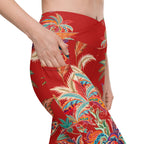 Scarlet Tropics Crossover Leggings With Pockets