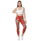 Scarlet Tropics Crossover Leggings With Pockets