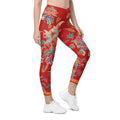 Scarlet Tropics Crossover Leggings With Pockets