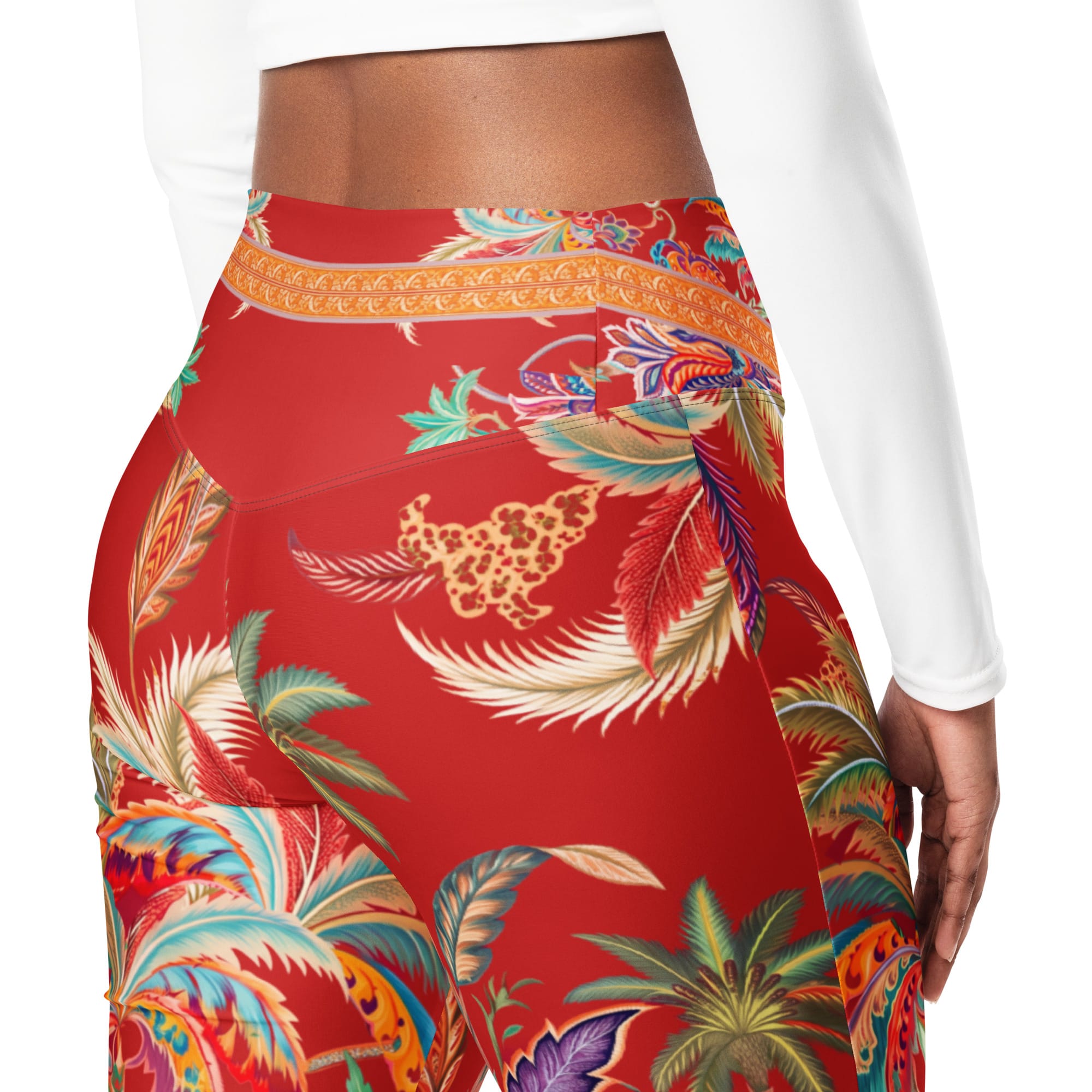 Scarlet Tropics Flare Leggings
