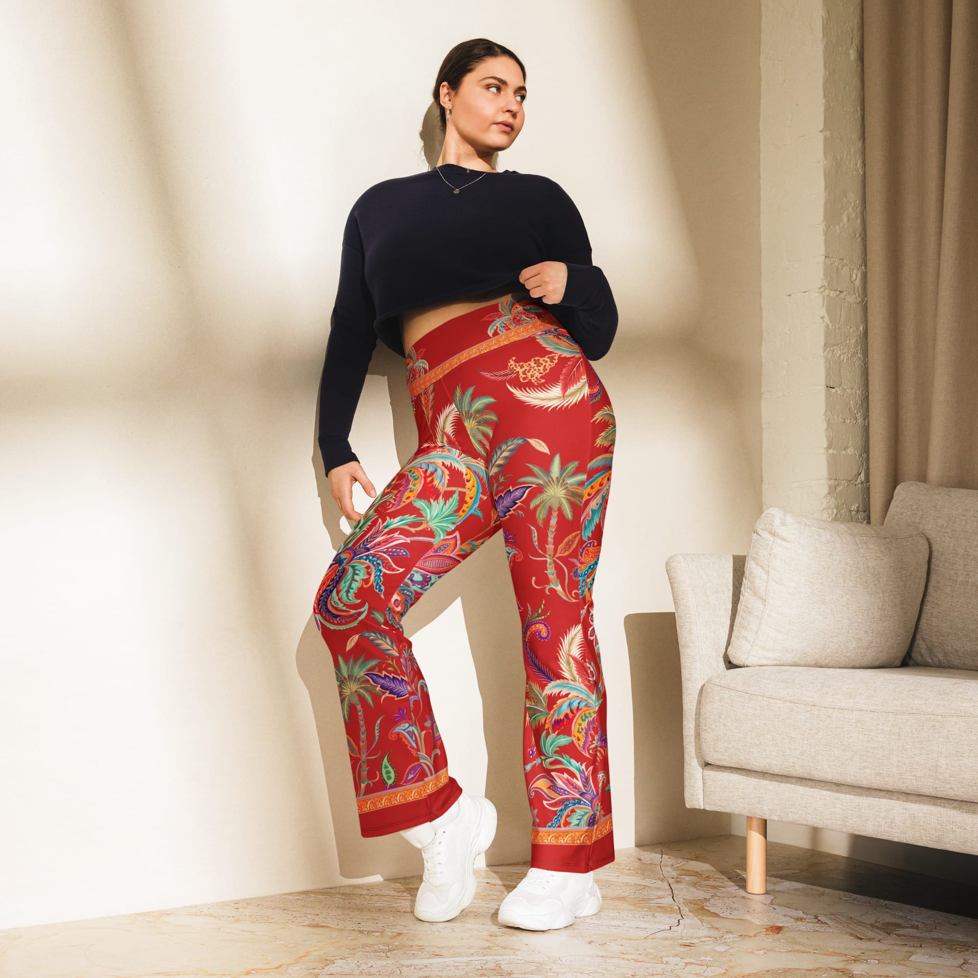 Scarlet Tropics Flare Leggings