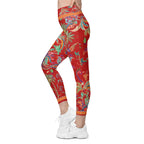Scarlet Tropics Leggings With Pockets