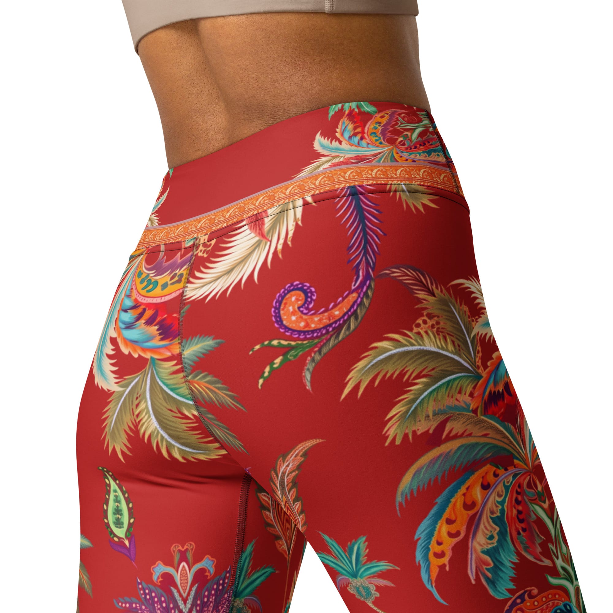 Scarlet Tropics Yoga Leggings