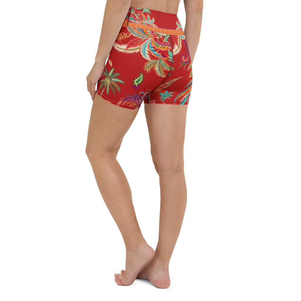 Scarlet Tropics Yoga Shorts