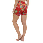 Scarlet Tropics Yoga Shorts