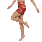 Scarlet Tropics Yoga Shorts
