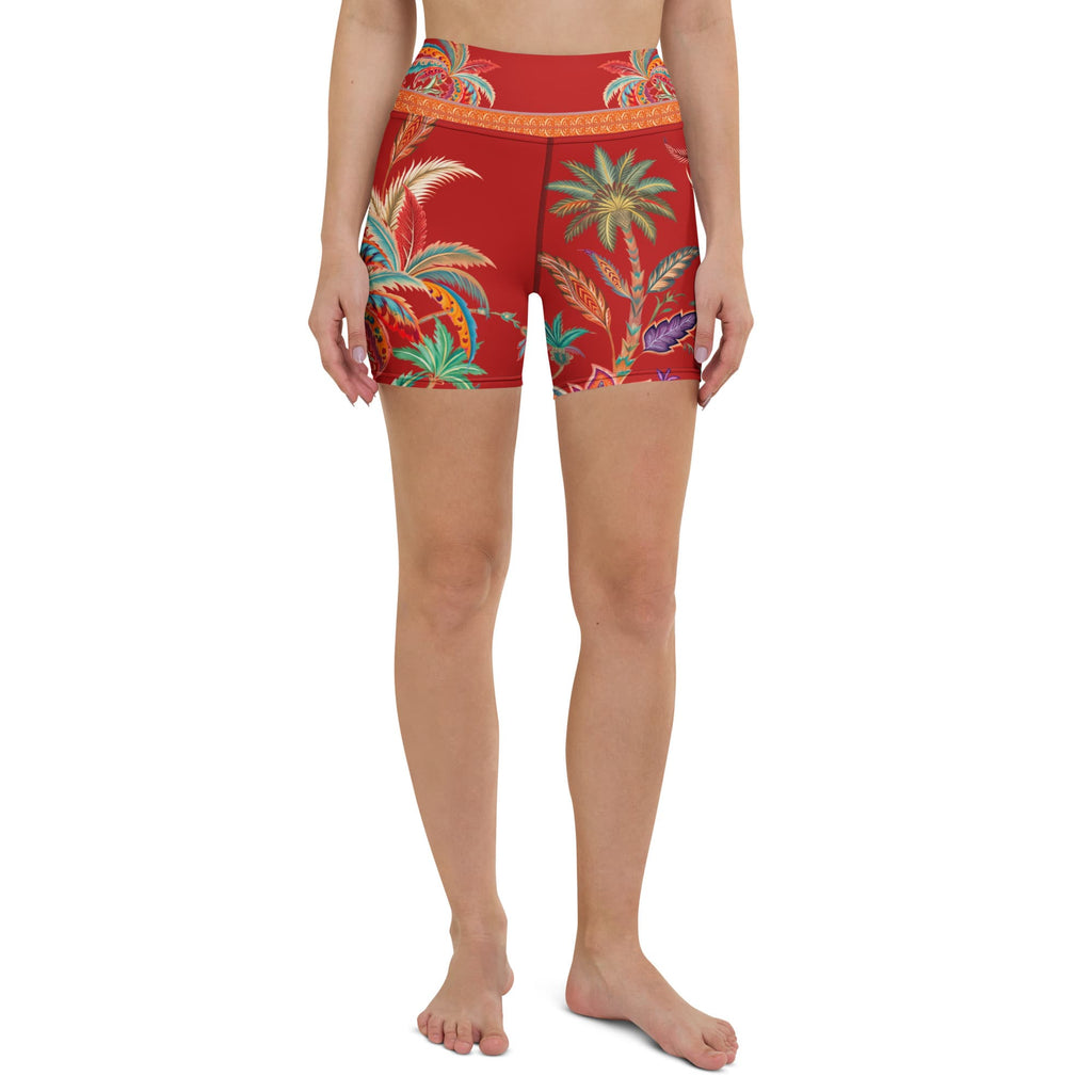 Scarlet Tropics Yoga Shorts