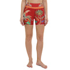 Scarlet Tropics Yoga Shorts