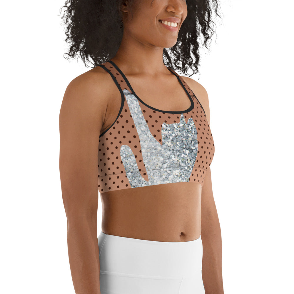 Sequin Mesh Sports Bra