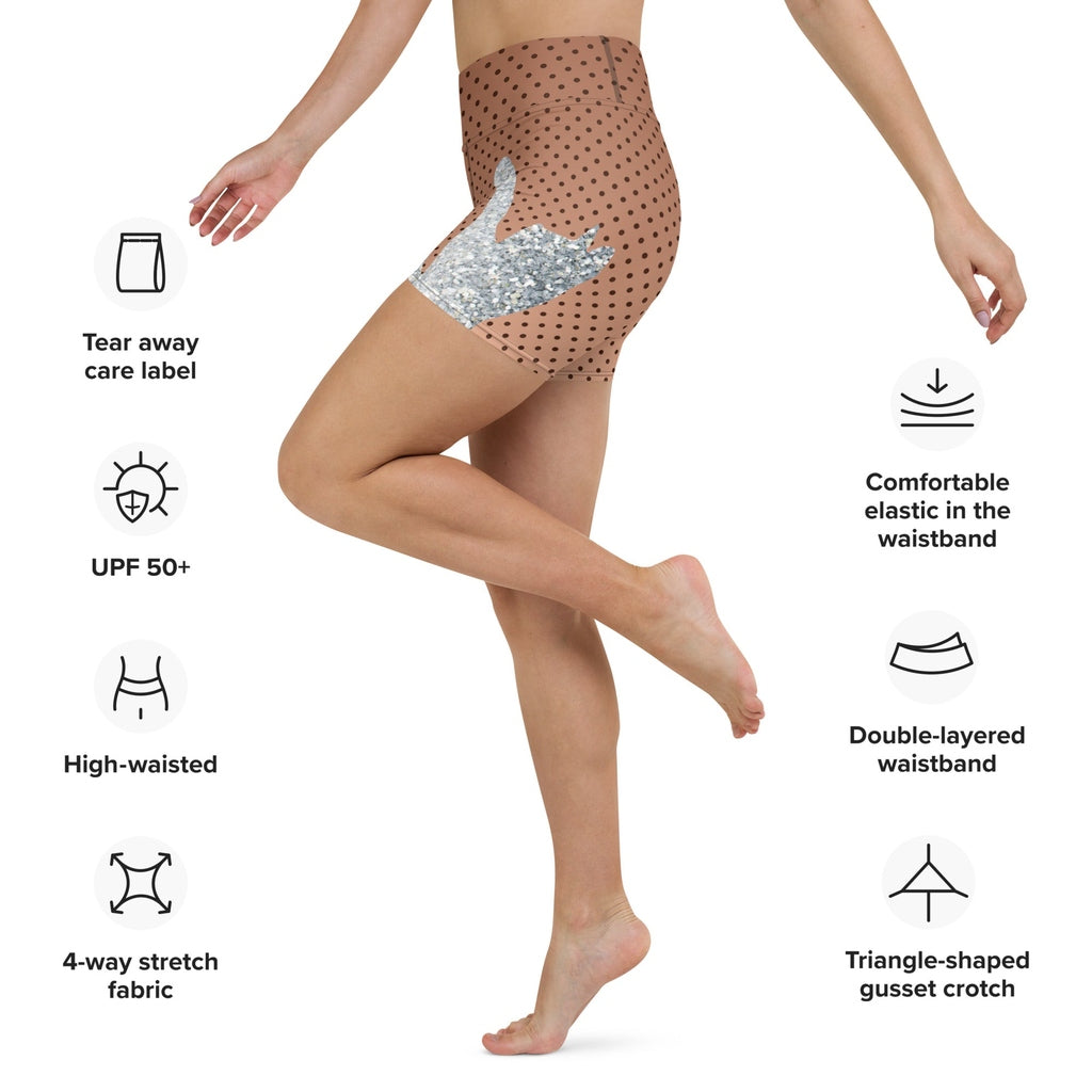Sequin Mesh Yoga Shorts