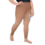 Sequin Print Mesh Plus Size Leggings