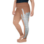 Sequin Print Mesh Plus Size Leggings