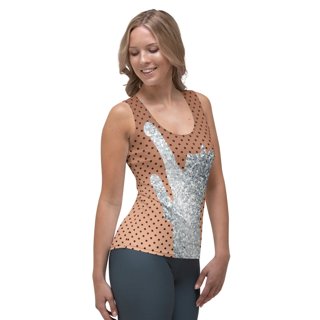 Sequin Print Mesh Tank Top