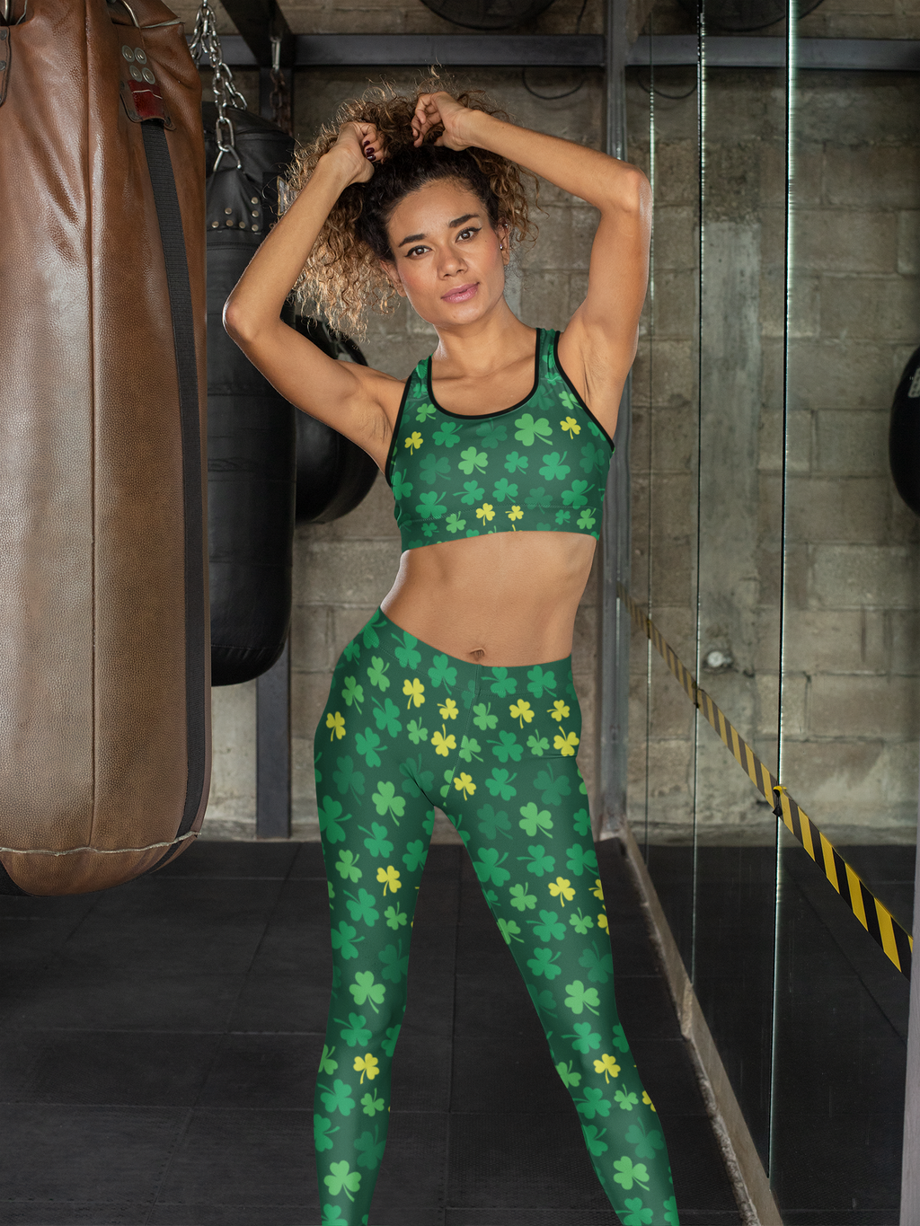 Shamrock Pattern Sports Bra