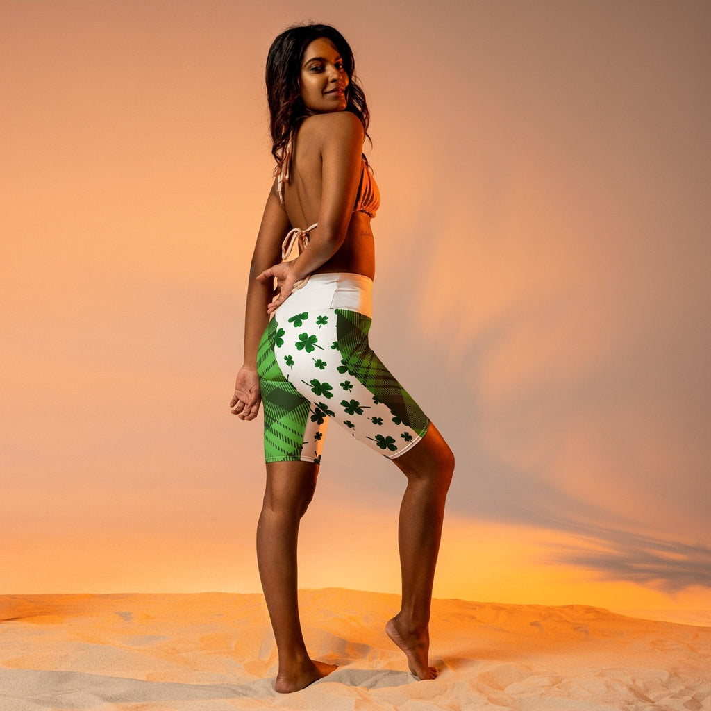 Shamrock & Tartan Biker Shorts