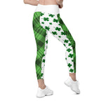 Shamrock & Tartan Crossover Leggings With Pockets