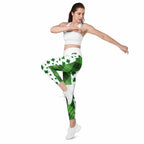 Shamrock & Tartan Crossover Leggings With Pockets