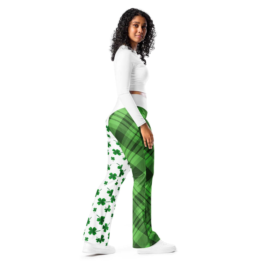 Shamrock & Tartan Flare Leggings