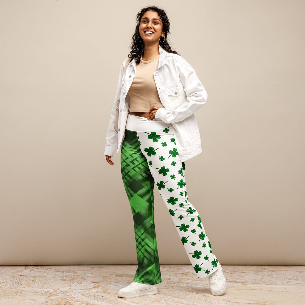 Shamrock & Tartan Flare Leggings
