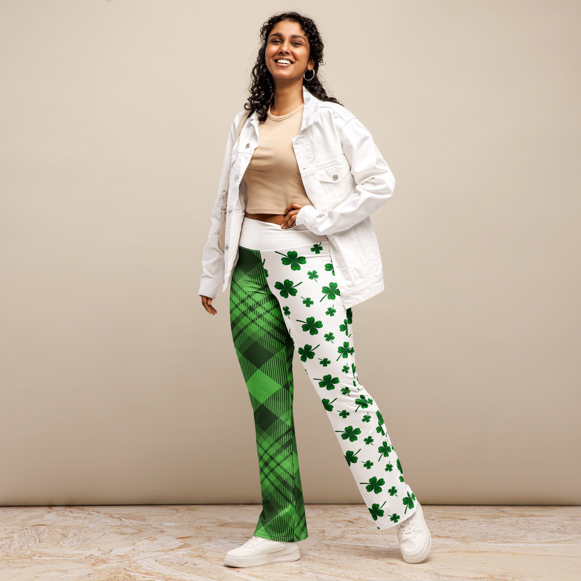 Shamrock & Tartan Flare Leggings