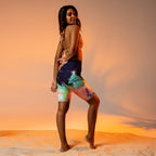 Shimmery Christmas Tree Print Biker Shorts