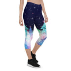 Shimmery Christmas Tree Print Capris