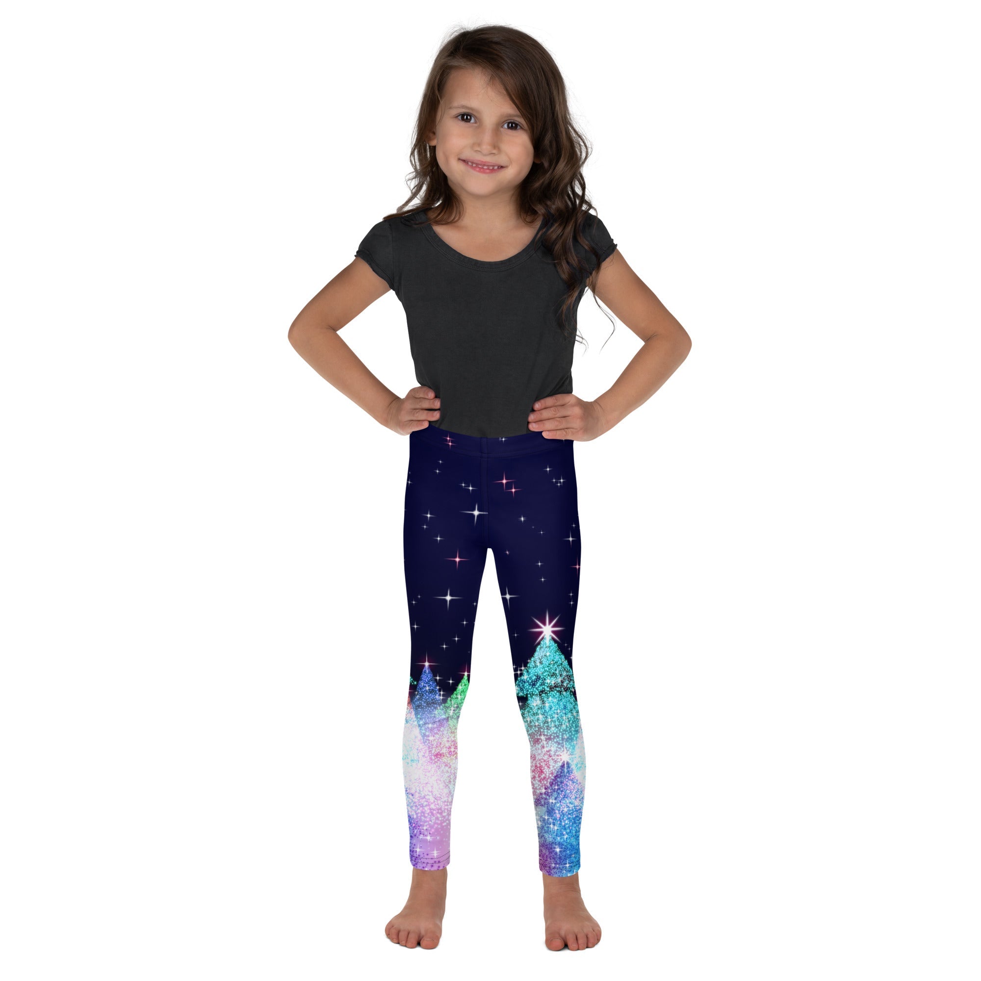 Shimmery Christmas Tree Print Kid's Leggings