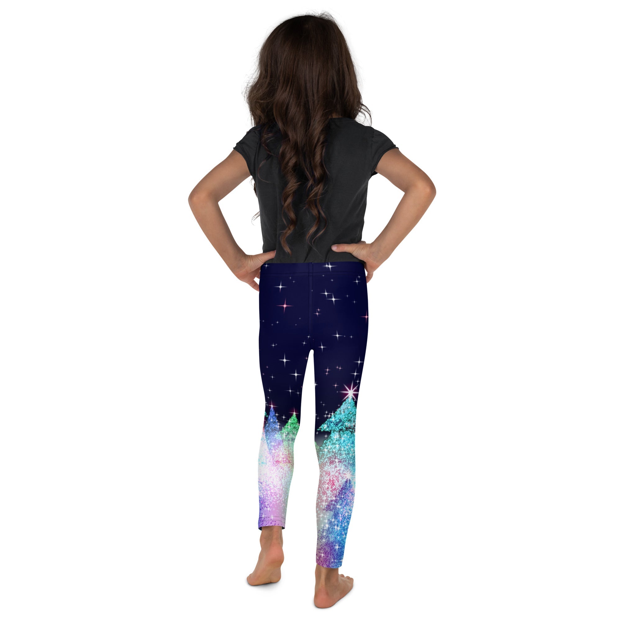 Shimmery Christmas Tree Print Kid's Leggings