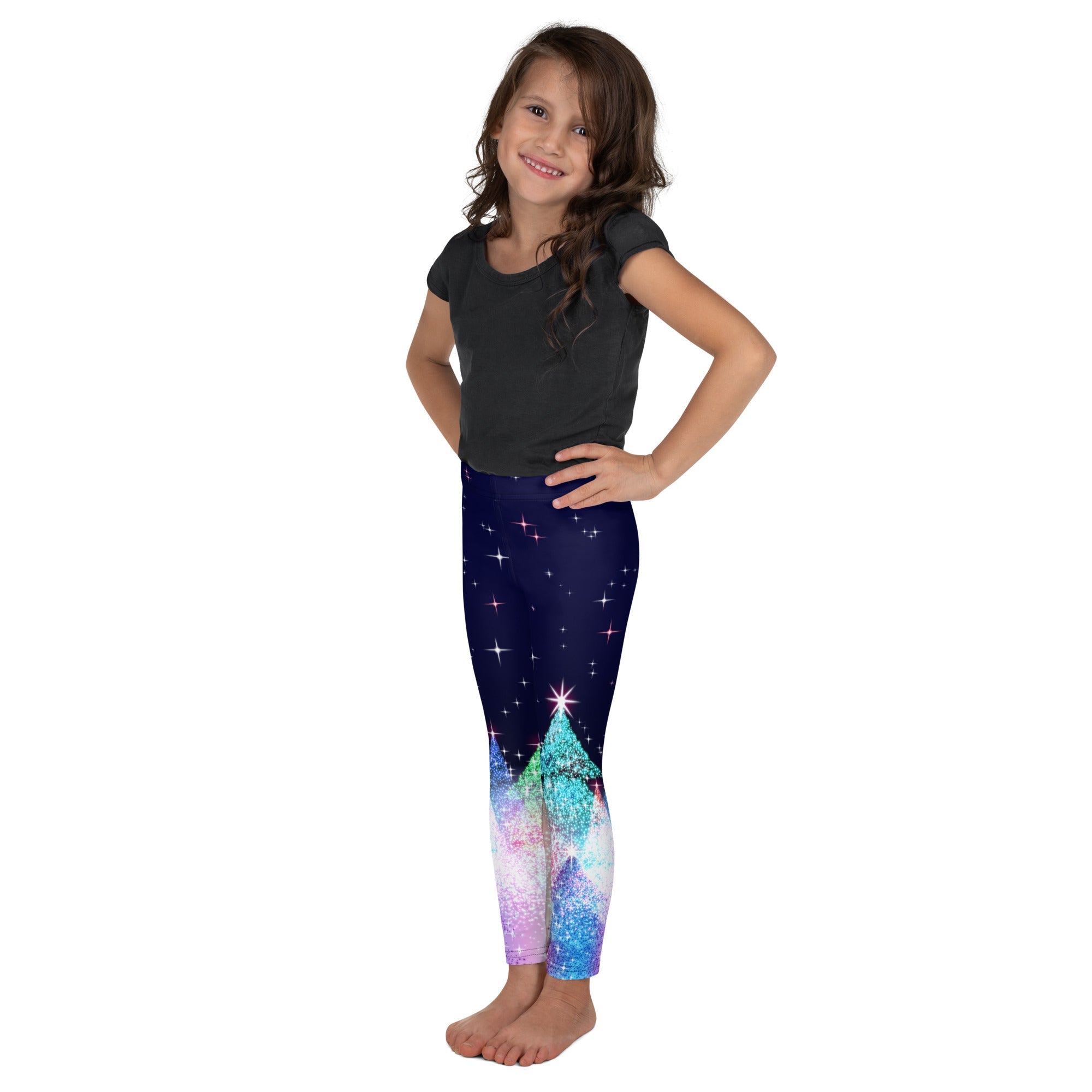 Shimmery Christmas Tree Print Kid's Leggings